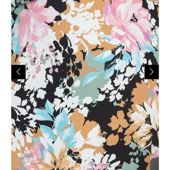 London Times 12 Floral Empire Waist Midi Dress Boho Cottagecore Garden Party - Picture 3 of 11